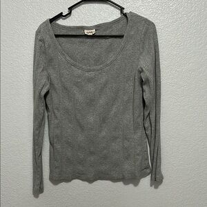 Gray Long Sleeve Top